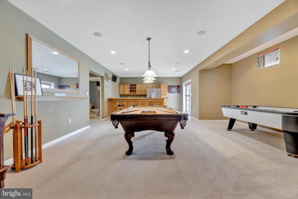 Billiard Table, Game Room, Interior, Pendant Lights, Recessed Lighting