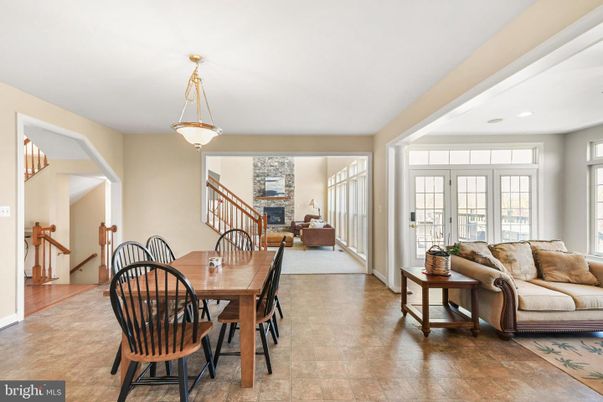 Dining room, Fireplace, Interior, Living room, Pendant Lights, Recessed Lighting