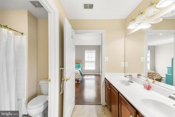 Bathroom, Dual Sink Vanities, Interior, Wood Texture Flooring