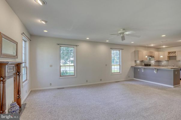 Empty room, Interior, Kitchen, Pendant Lights, Recessed Lighting, Stainless Steel Appliances