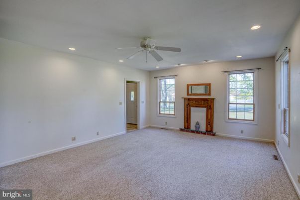 Empty room, Fireplace, Interior, Recessed Lighting