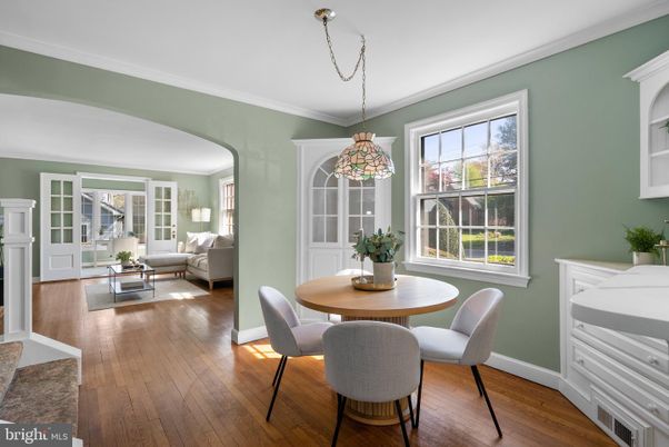 Dining room, Interior, Living room, Pendant Lights, Wood Texture Flooring