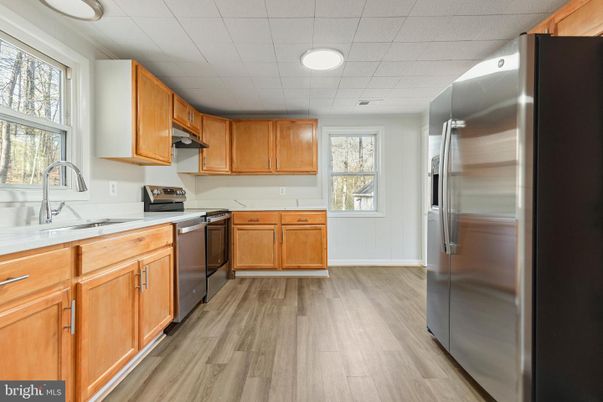 Interior, Kitchen, Stainless Steel Appliances, Wood Texture Flooring