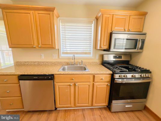 Interior, Kitchen, Stainless Steel Appliances, Wood Texture Flooring