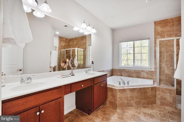 Bathroom, Dual Sink Vanities, Glass Shower, Interior