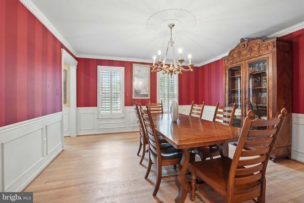 Chandelier, Dining room, Interior, Wood Texture Flooring