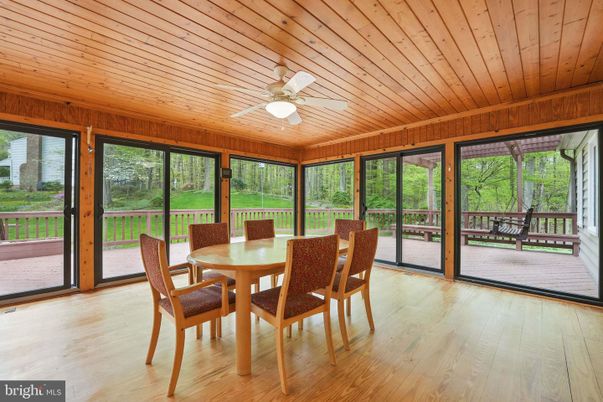 Dining room, Interior, Sun Room, Wooden Ceilings, Wood Texture Flooring