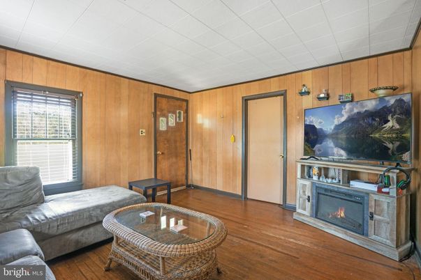 Fireplace, Interior, Living room, Wood Texture Flooring, Wooden Walls