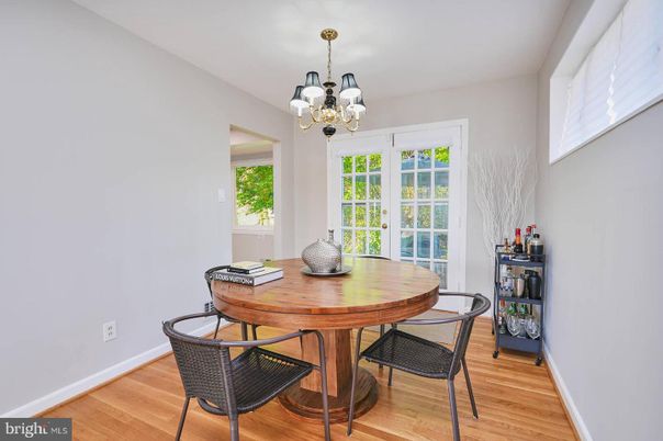 Chandelier, Dining room, Interior, Wood Texture Flooring
