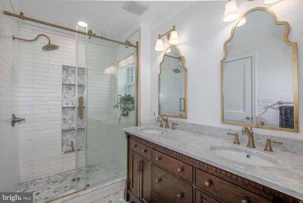 Bathroom, Dual Sink Vanities, Glass Shower, Interior