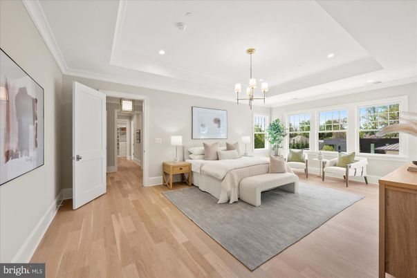 Bedroom, Interior, Pendant Lights, Recessed Lighting, Wood Texture Flooring