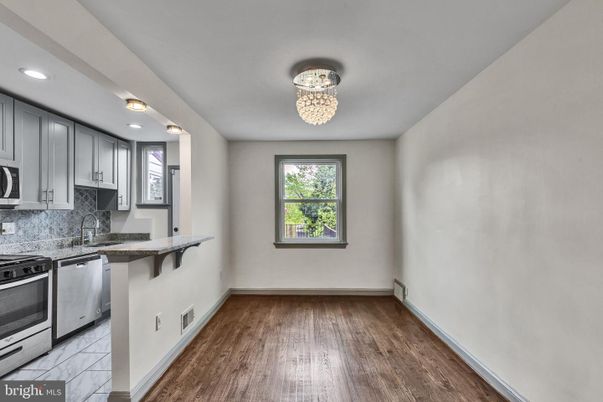 Chandelier, Interior, Kitchen, Recessed Lighting, Wood Texture Flooring