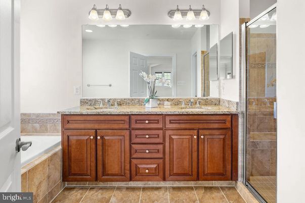 Bathroom, Dual Sink Vanities, Glass Shower, Interior