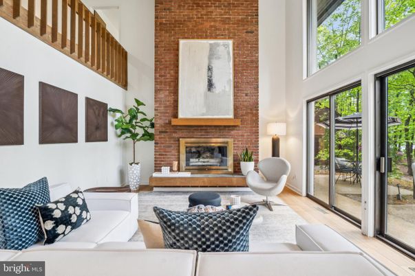 Fireplace, Interior, Living room, Stone Walls, Wood Texture Flooring
