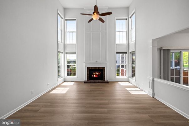 Empty room, Fireplace, Interior, Wood Texture Flooring