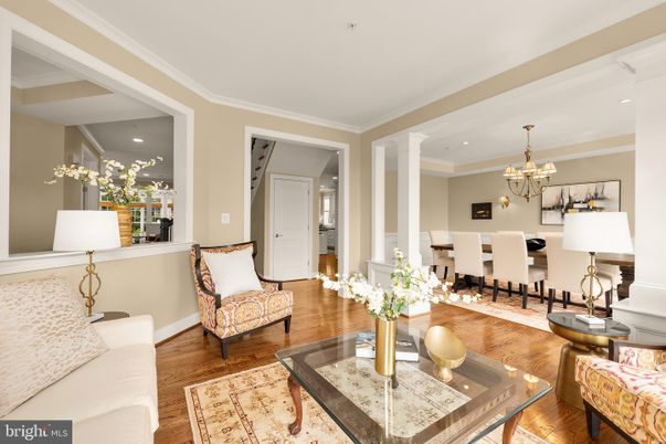 Chandelier, Dining room, Interior, Living room, Recessed Lighting, Wood Texture Flooring