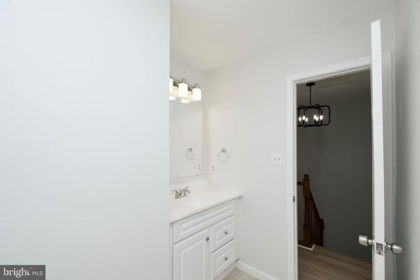 Bathroom, Chandelier, Interior, Wood Texture Flooring