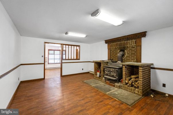 Empty room, Fireplace, Interior, Wood Texture Flooring
