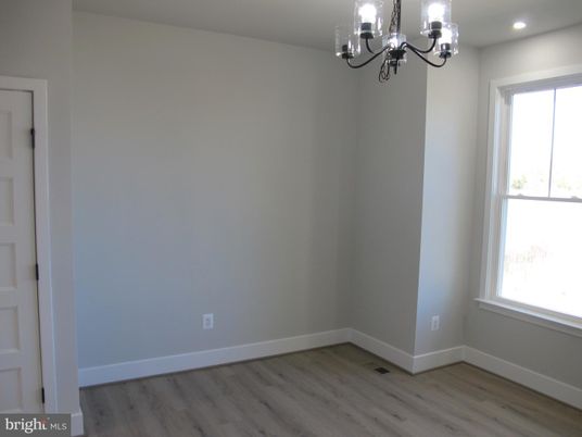 Chandelier, Empty room, Interior, Recessed Lighting, Wood Texture Flooring