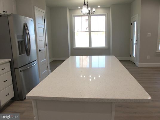 Chandelier, Interior, Kitchen, Recessed Lighting, Stainless Steel Appliances, Wood Texture Flooring