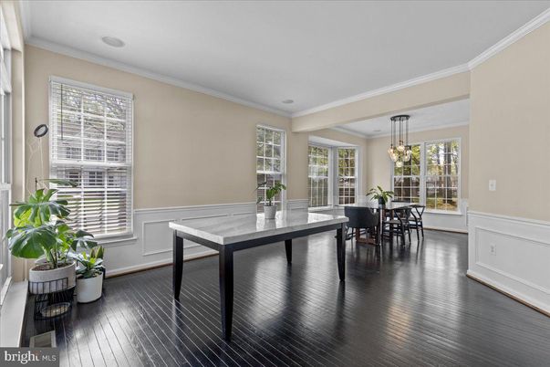 Chandelier, Dining room, Interior, Pendant Lights, Wood Texture Flooring