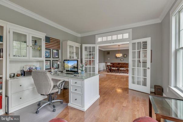 Chandelier, Home Office, Interior, Pendant Lights, Wood Texture Flooring