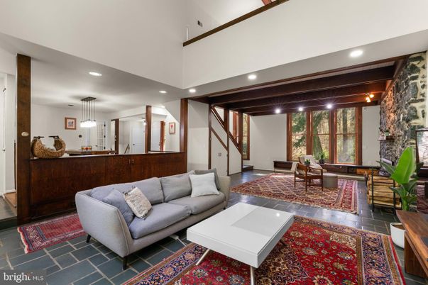 Interior, Living room, Pendant Lights, Recessed Lighting, Wood Texture Flooring