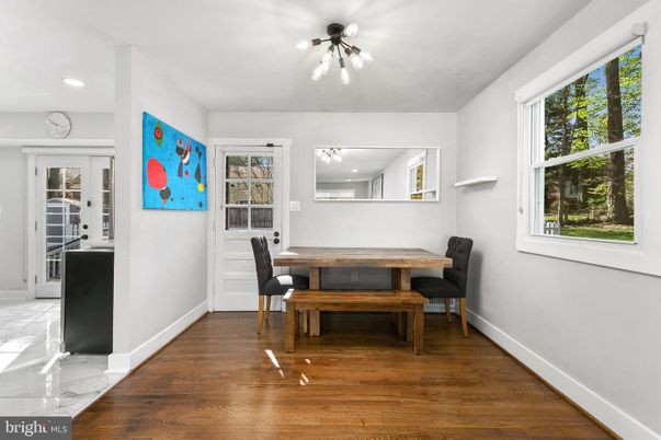 Dining room, Interior, Marble, Recessed Lighting, Wood Texture Flooring