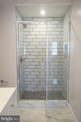 Bathroom, Glass Shower, Interior, Marble, Recessed Lighting