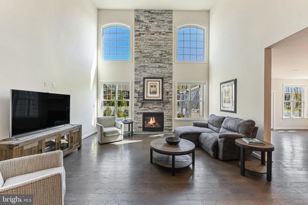 Fireplace, Interior, Living room, Stone Walls, Wood Texture Flooring