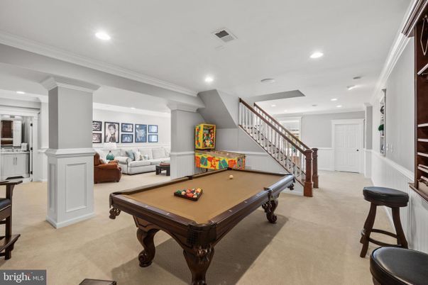 Billiard Table, Game Room, Interior, Recessed Lighting