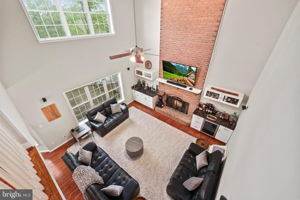 Fireplace, Interior, Living room, Stone Walls, Wood Texture Flooring