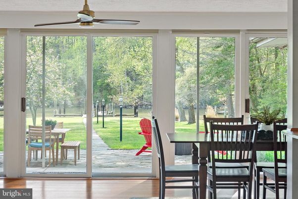 Dining room, Interior, Sun Room, Wood Texture Flooring