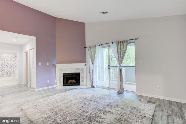 Empty room, Fireplace, Interior, Recessed Lighting, Wood Texture Flooring