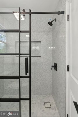 Bathroom, Glass Shower, Interior, Marble Walls