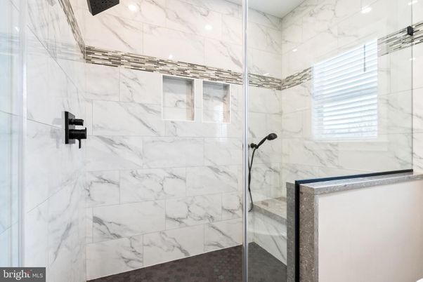 Bathroom, Glass Shower, Interior, Marble Walls