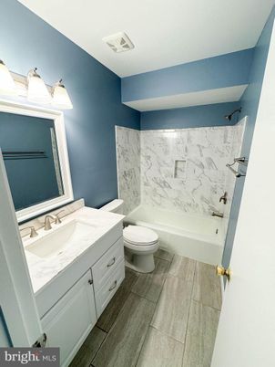 Bathroom, Interior, Marble Walls, Wood Texture Flooring