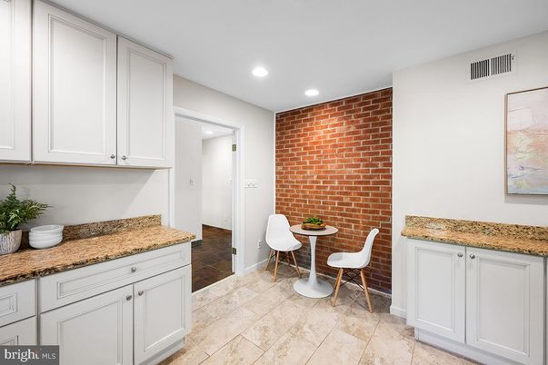 Dining room, Interior, Recessed Lighting, Stone Walls