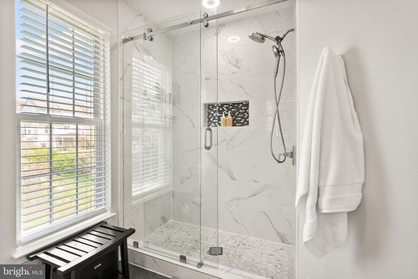 Bathroom, Glass Shower, Interior, Marble Walls