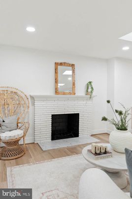 Fireplace, Interior, Recessed Lighting, Wood Texture Flooring