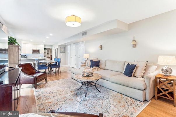 Dining room, Interior, Kitchen, Living room, Recessed Lighting, Stainless Steel Appliances, Wood Texture Flooring
