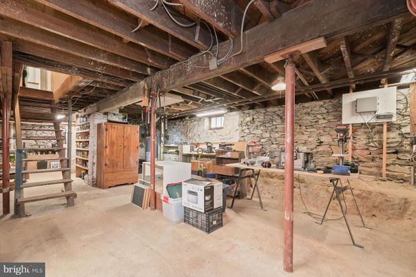 Interior, Stone Walls, Wooden Beams