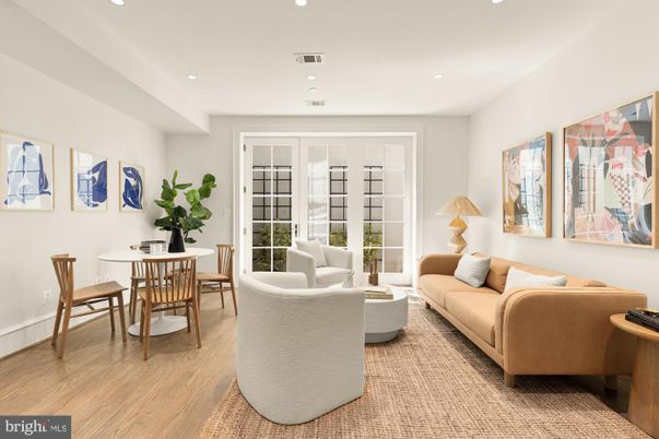 Dining room, Interior, Living room, Recessed Lighting, Wood Texture Flooring
