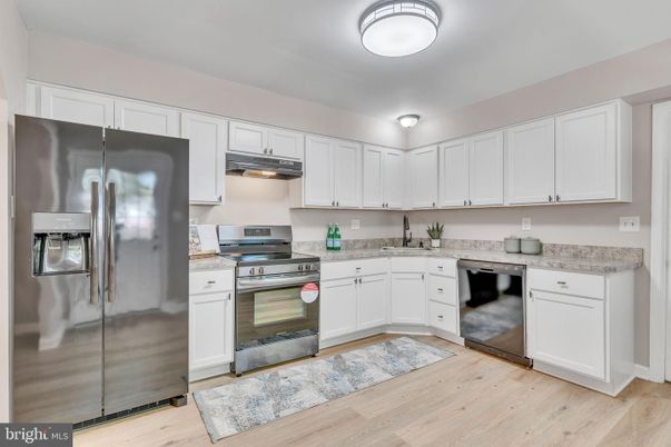 Interior, Kitchen, Stainless Steel Appliances, Wood Texture Flooring