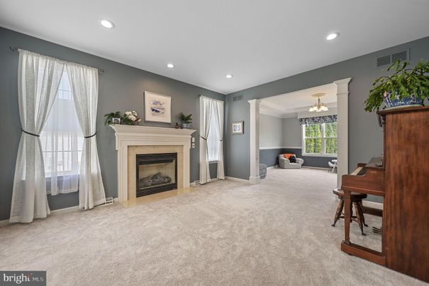 Fireplace, Interior, Piano, Recessed Lighting