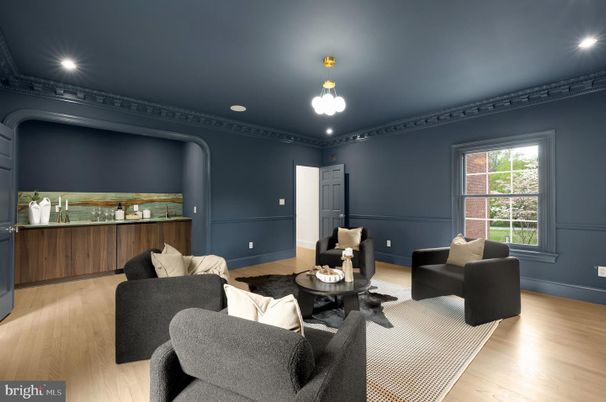 Interior, Living room, Pendant Lights, Recessed Lighting, Wood Texture Flooring