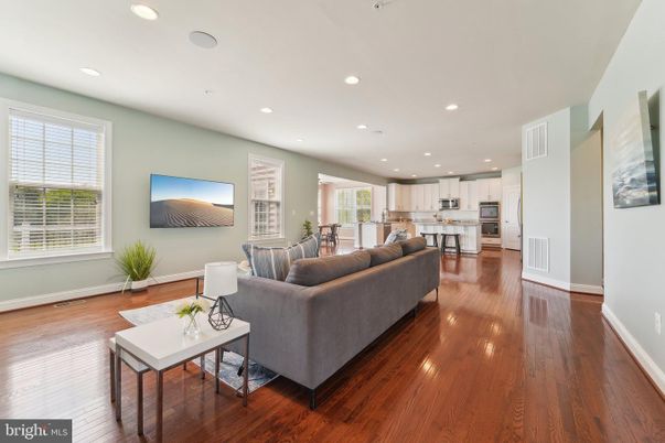 Interior, Kitchen, Living room, Recessed Lighting, Stainless Steel Appliances, Wood Texture Flooring