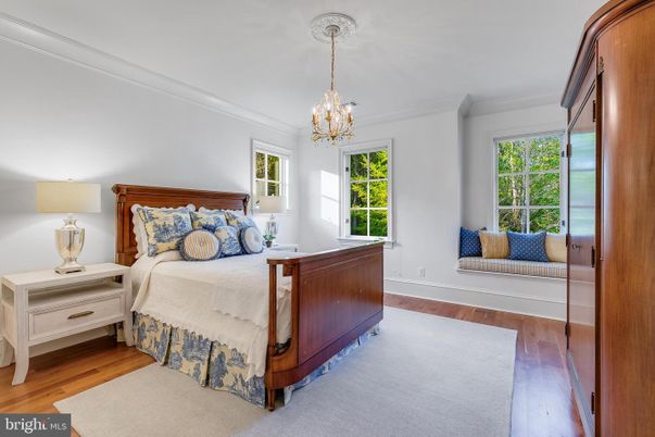 Bedroom, Chandelier, Interior, Pendant Lights, Wood Texture Flooring
