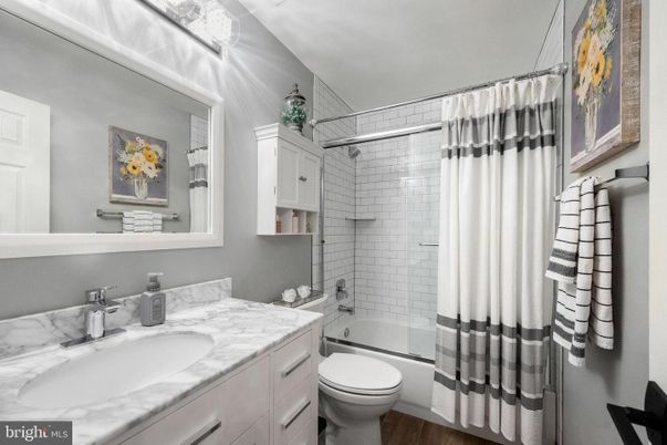 Bathroom, Glass Shower, Interior, Wood Texture Flooring