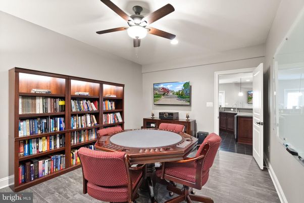 Game Room, Interior, Pendant Lights, Recessed Lighting, Wood Texture Flooring